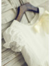 Cotton Puffy Sleeves Flower Girl Dress